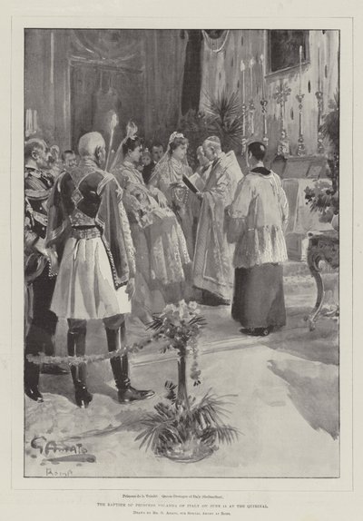 The Baptism of Princess Yolanda of Italy on 15 June at the Quirinal by G.S. Amato